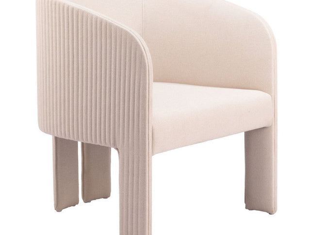 25" Beige Upholstered Arm Chair