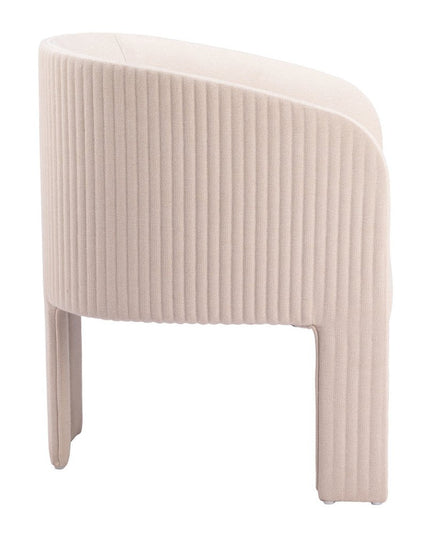 25" Beige Upholstered Arm Chair