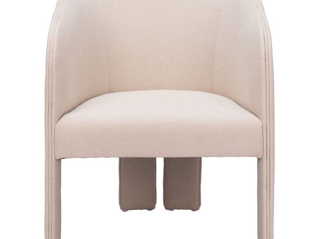 25" Beige Upholstered Arm Chair