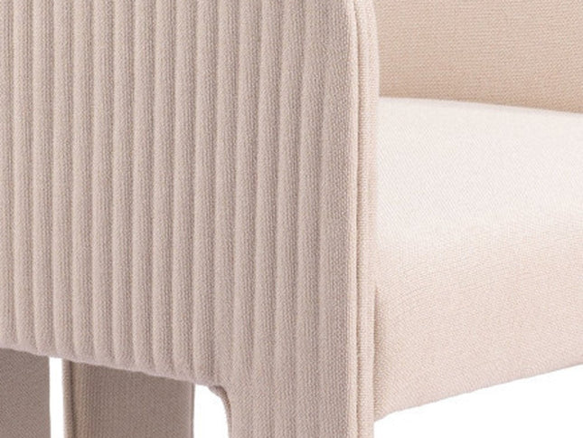 25" Beige Upholstered Arm Chair