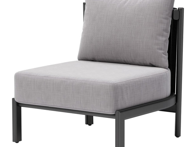 28" Gray And Black Fabric Side Chair