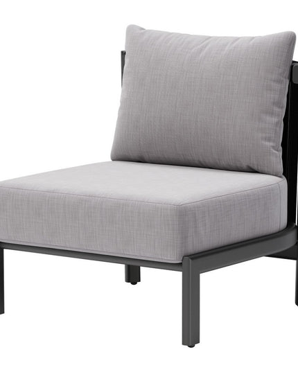 28" Gray And Black Fabric Side Chair