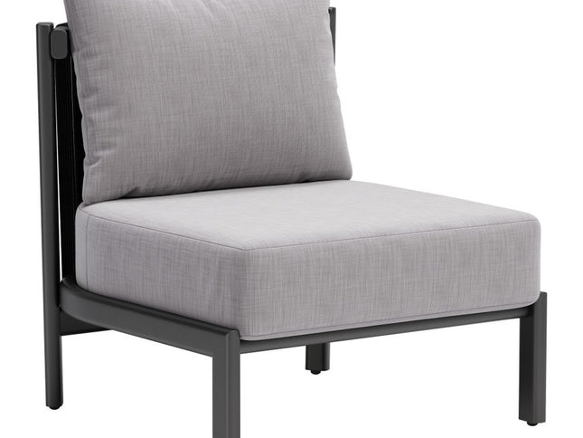 28" Gray And Black Fabric Side Chair