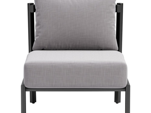 28" Gray And Black Fabric Side Chair