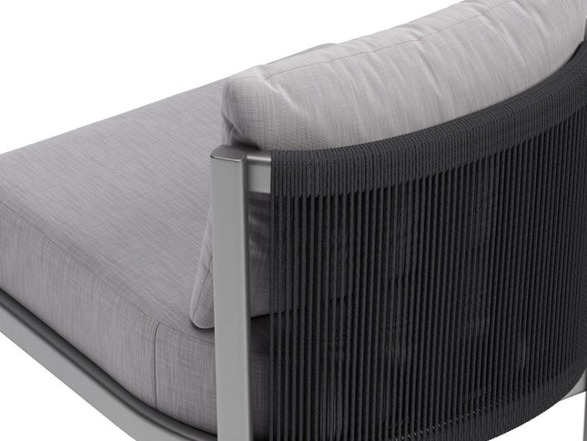 28" Gray And Black Fabric Side Chair