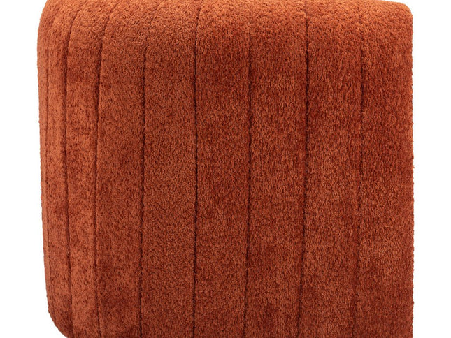 37" Burnt Orange Sherpa And Upholstered Tufted Arm Chair