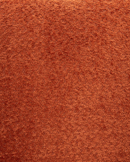 37" Burnt Orange Sherpa And Upholstered Tufted Arm Chair