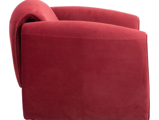 40" Red Velvet Contemporary Arm Chair
