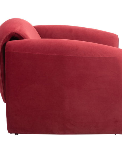 40" Red Velvet Contemporary Arm Chair
