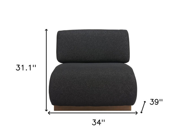 34" Black And Bronze Fabric And Upholstered Side Chair