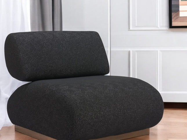 34" Black And Bronze Fabric And Upholstered Side Chair