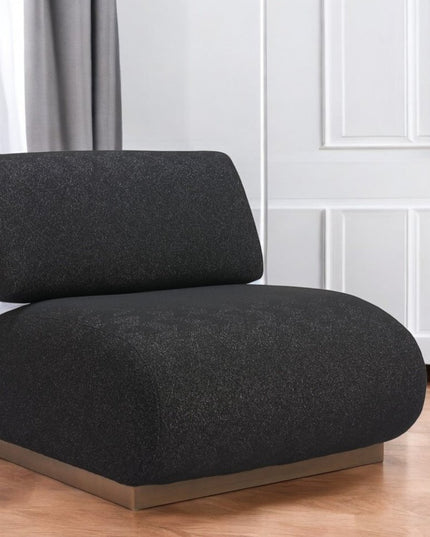 34" Black And Bronze Fabric And Upholstered Side Chair