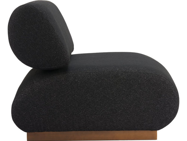 34" Black And Bronze Fabric And Upholstered Side Chair