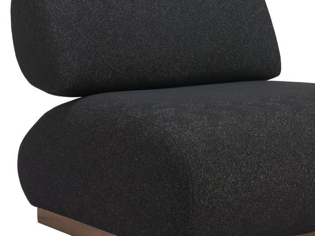 34" Black And Bronze Fabric And Upholstered Side Chair