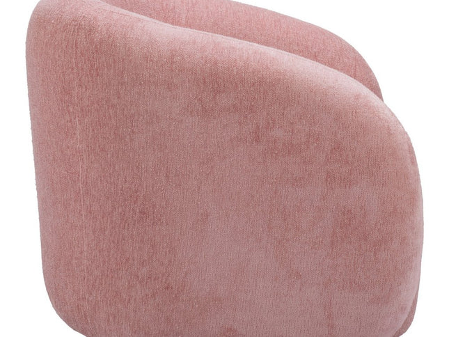 36" Pink And Black Faux Shearling And Upholstered Arm Chair