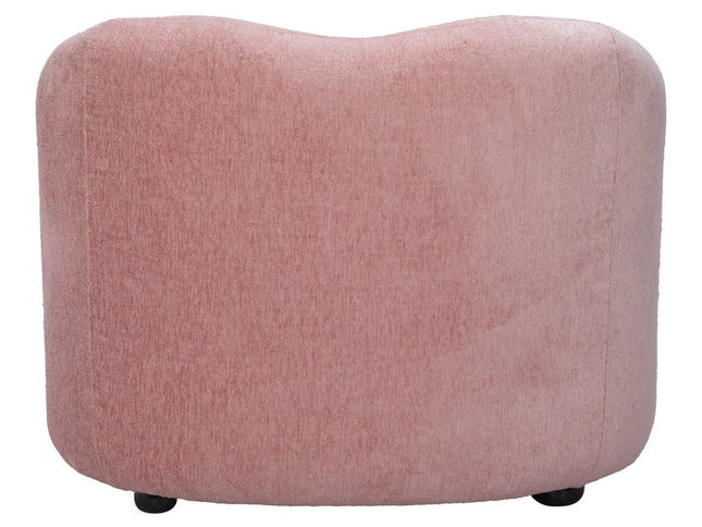 36" Pink And Black Faux Shearling And Upholstered Arm Chair