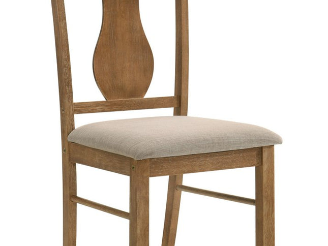 Five Piece Oak Solid Wood Dining Set with Four Chairs