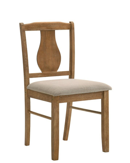 Five Piece Oak Solid Wood Dining Set with Four Chairs