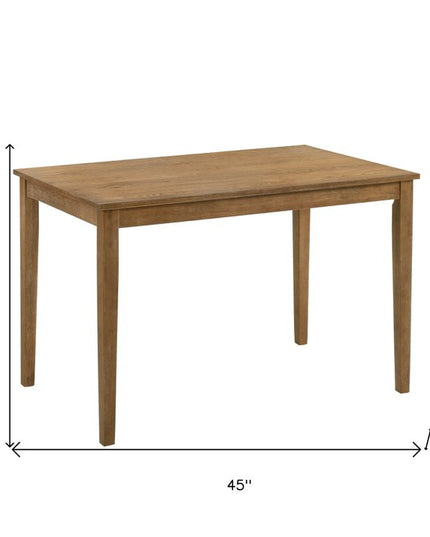 Five Piece Oak Solid Wood Dining Set with Four Chairs