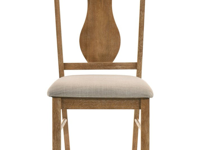 Five Piece Oak Solid Wood Dining Set with Four Chairs