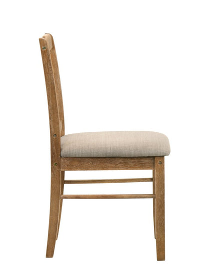 Five Piece Oak Solid Wood Dining Set with Four Chairs