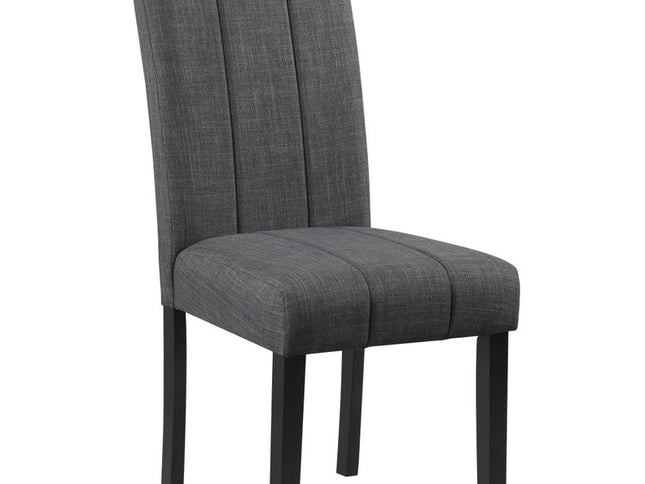 Five Piece White and Black Round Faux Marble Dining Set with Four Chairs