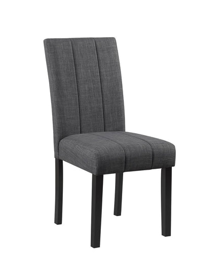 Five Piece White and Black Round Faux Marble Dining Set with Four Chairs