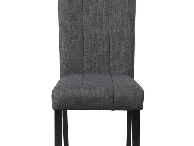 Five Piece White and Black Round Faux Marble Dining Set with Four Chairs