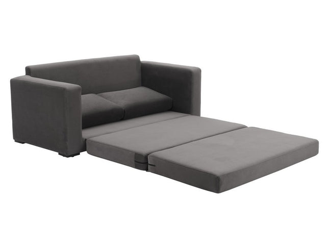 63" Gray Upholstered Wood Sofa