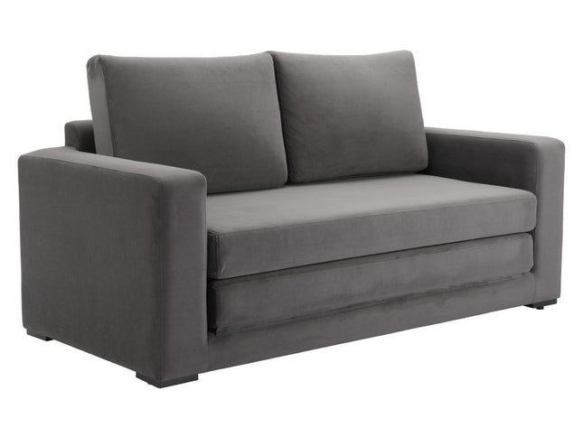 63" Gray Upholstered Wood Sofa