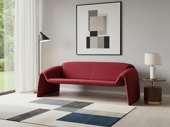 70" Red Upholstered Wood Sofa