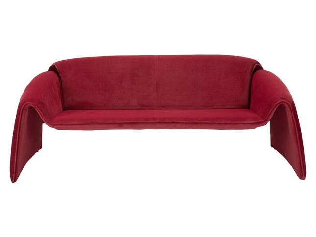 70" Red Upholstered Wood Sofa