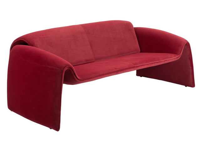 70" Red Upholstered Wood Sofa