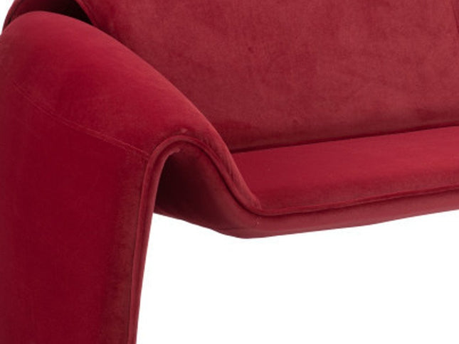 70" Red Upholstered Wood Sofa