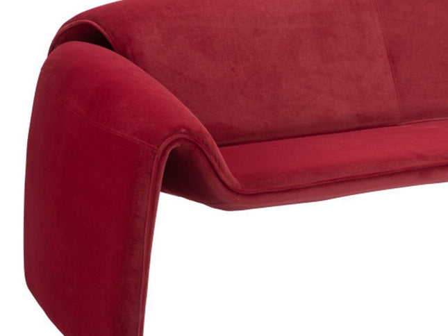 70" Red Upholstered Wood Sofa