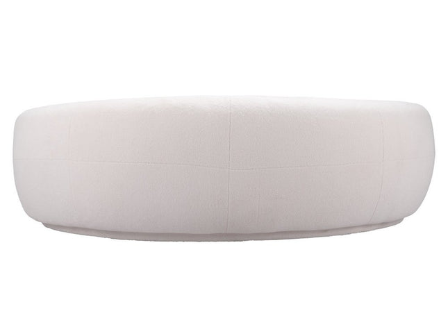 93" Cream Upholstered Wood Sofa