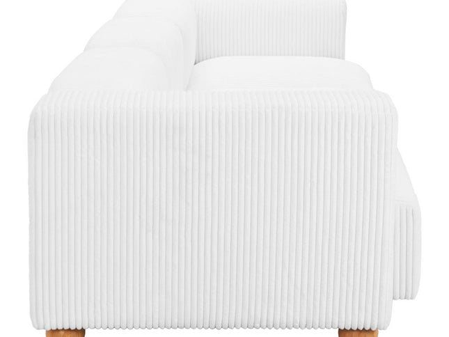 150" White Upholstered Wood Sofa