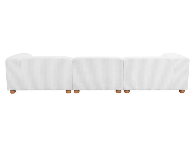 150" White Upholstered Wood Sofa