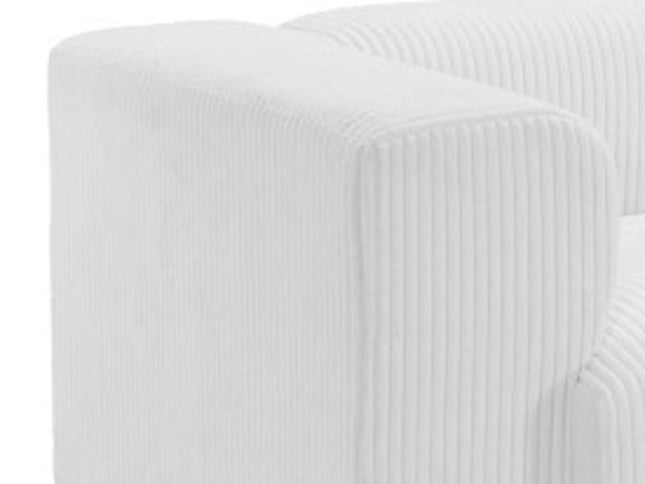 150" White Upholstered Wood Sofa