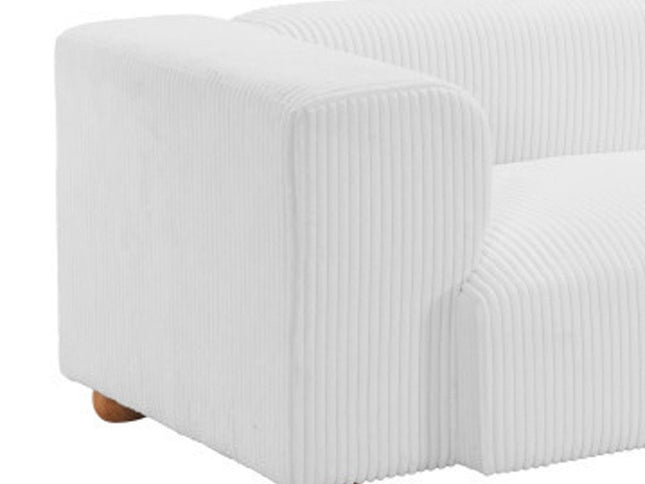 150" White Upholstered Wood Sofa