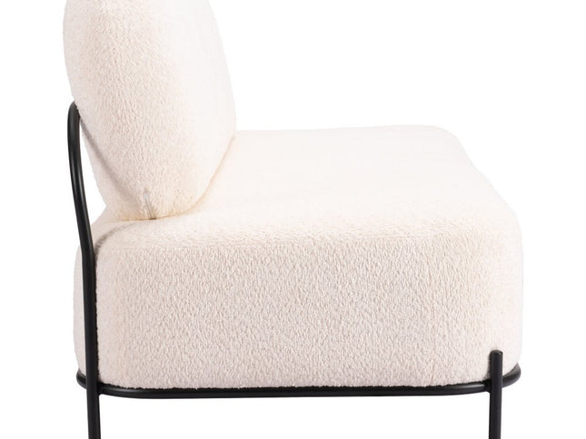 64" Vanilla Upholstered Wood Sofa