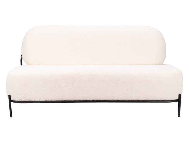 64" Vanilla Upholstered Wood Sofa