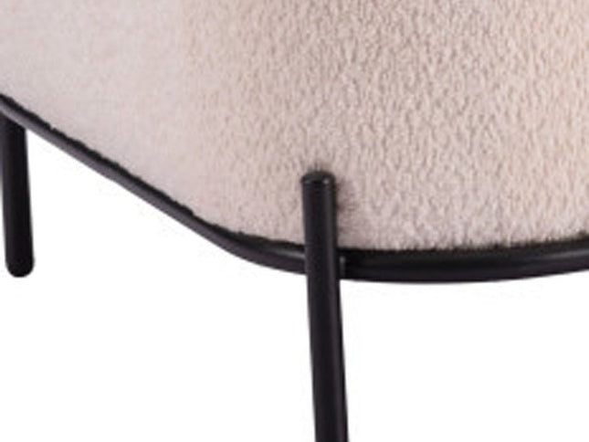 64" Vanilla Upholstered Wood Sofa