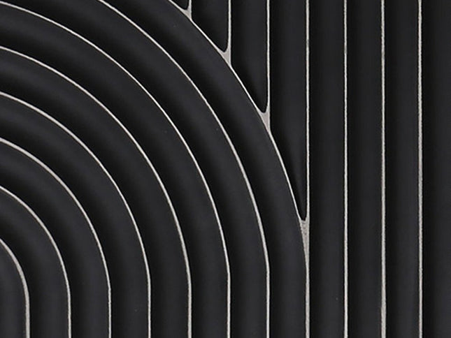 Set of Two Black Metal Abstract Hanging Dimensional Sculptures