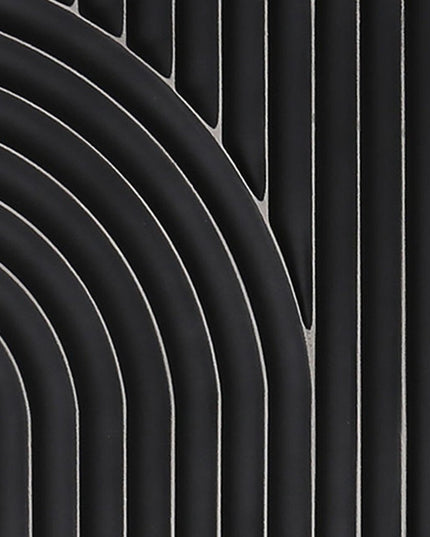 Set of Two Black Metal Abstract Hanging Dimensional Sculptures