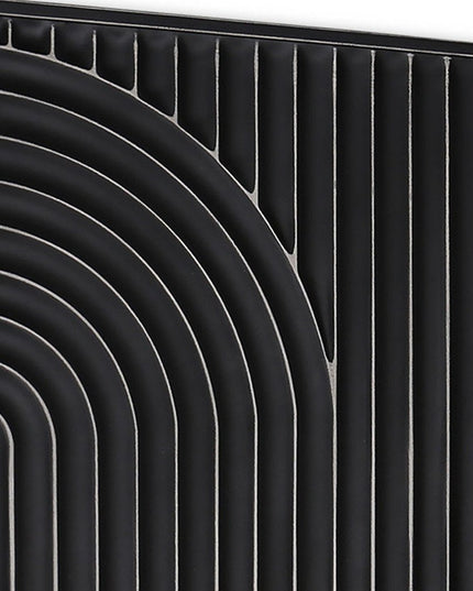 Set of Two Black Metal Abstract Hanging Dimensional Sculptures