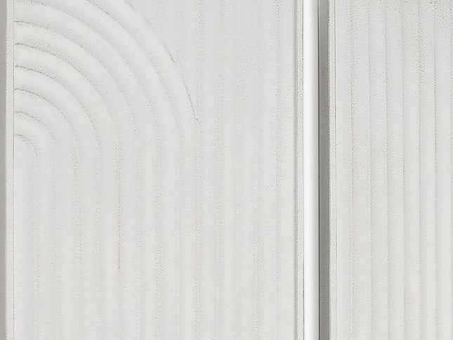 Set of Two White Metal Abstract Hanging Dimensional Sculptures