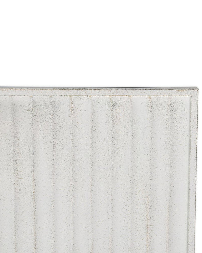 Set of Two White Metal Abstract Hanging Dimensional Sculptures