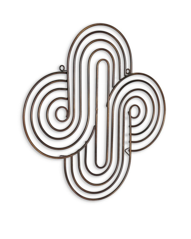 20" X 20" Bronze Metal Abstract Geometric Hanging Dimensional Sculpture