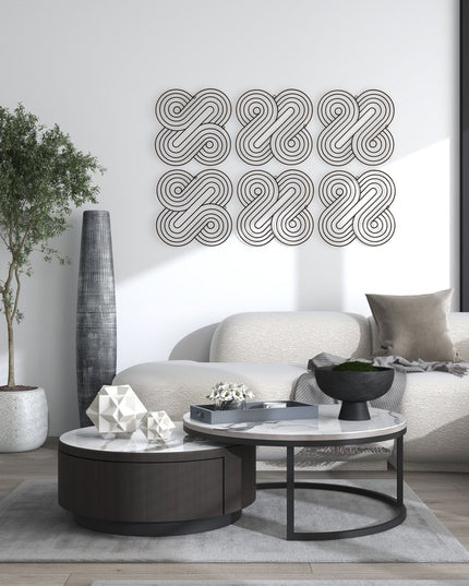 20" X 20" Bronze Metal Abstract Geometric Hanging Dimensional Sculpture